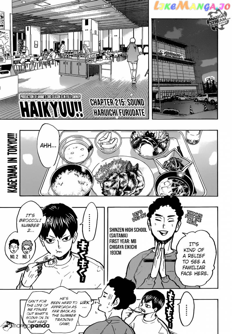 Haikyuu!!, Chapter 215 image 01